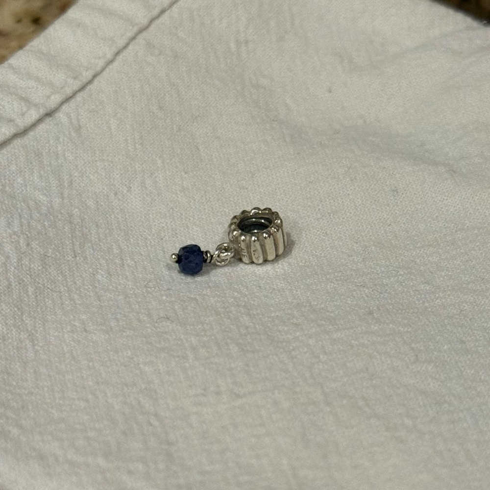Authentic Pandora Sterling Silver Sapphire Dangle Charm